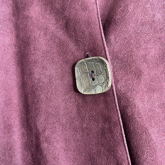 IC by Connie K Jacket Blazer Womens L Burgundy Faux Suede Made USA Boho Designer - Picture 5 of 10